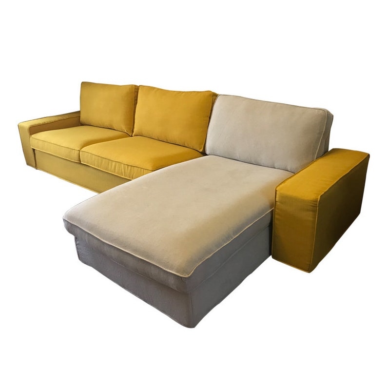 Ikea Kivik 3 Seat With Chaise Cover Kivik Replacement Cover Etsy