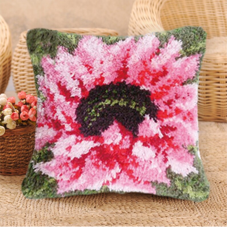 40x40cm Hook Pillow Embroidery Kit DIY Needlework Sets Etsy
