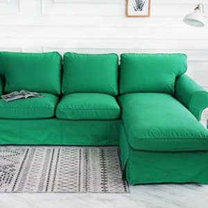 Sofa cover for IKEA ektorp 3 seat sofa with chaise longue,IKEA Chaise longue,IKEA Slipcover,ektorp cover,custom Made Cover,cotton cover