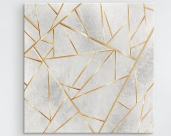 Geometric Canvas Wall Art, Framed Abstract Painting, Modern Home Decor