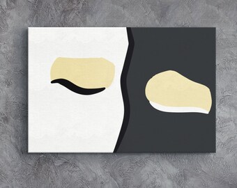 Ying Yang Framed Canvas Art, Abstract Wall Decor