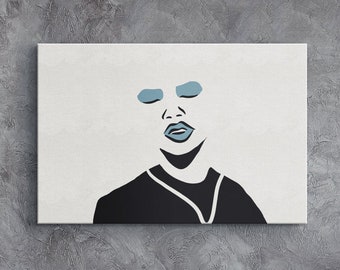 Abstract Canvas Art, Framed Minimalist Portrait Print