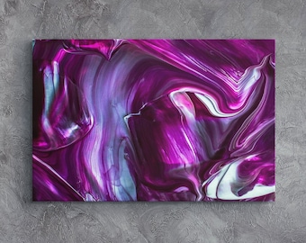 Purple Abstract Canvas Art Print, Ready to Hang