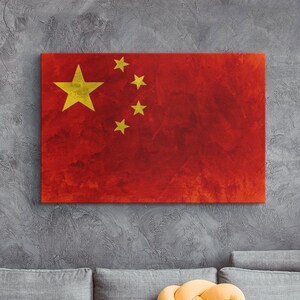 Flag Of China Canvas, Framed & Ready To Hang, China Flag, Chinese Flag, China Wall Art,China Canvas Art, Chinese Gift, China