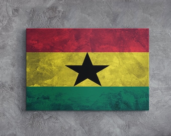 Ghana Flag Canvas Art Print, Ready to Hang