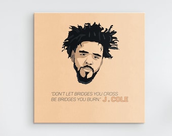 J Cole Canvas Art, Ready to Hang, Hip Hop Wall Decor