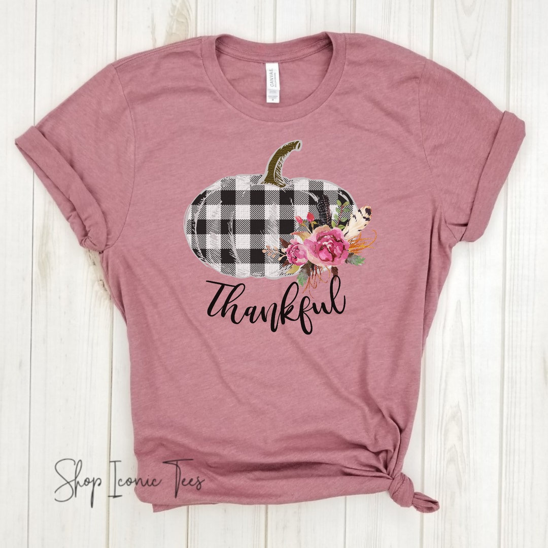 Thankful Plaid Pumpkin Buffalo Plaid Shirt Thanksgiving - Etsy