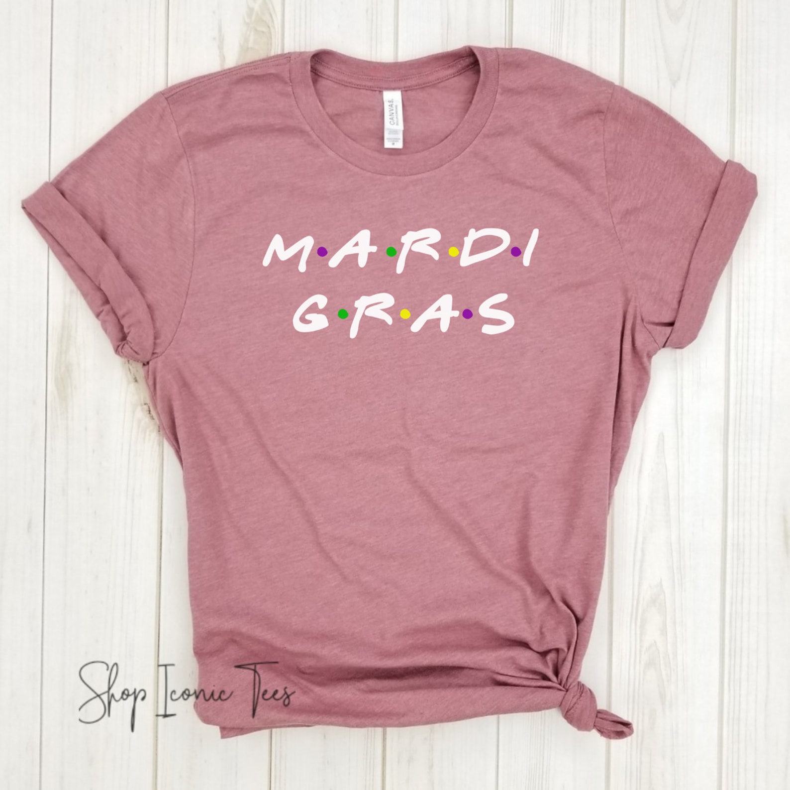 white mardi gras shirt