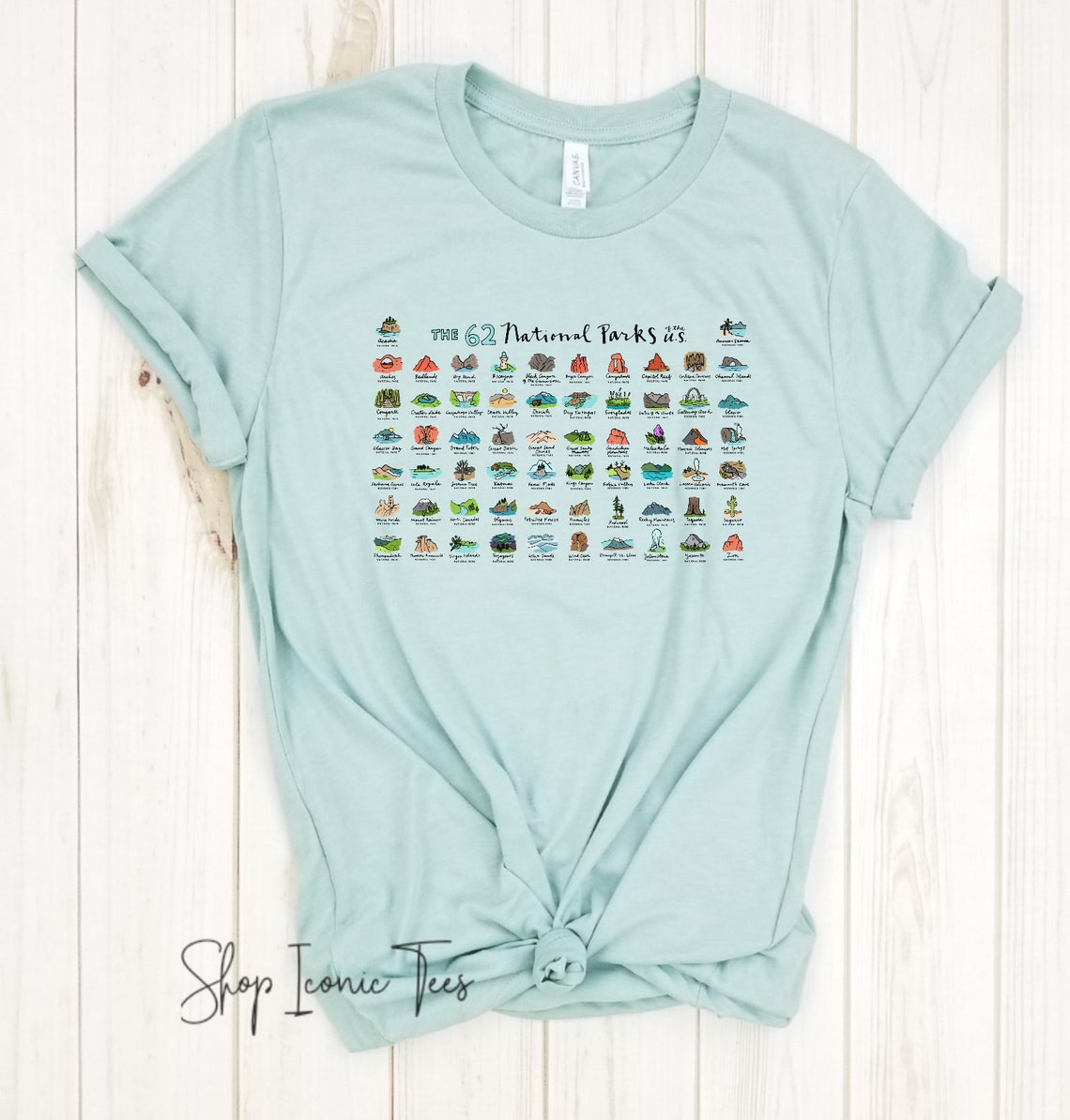 The 62 National Parks US National Parks Yellowstone - Etsy