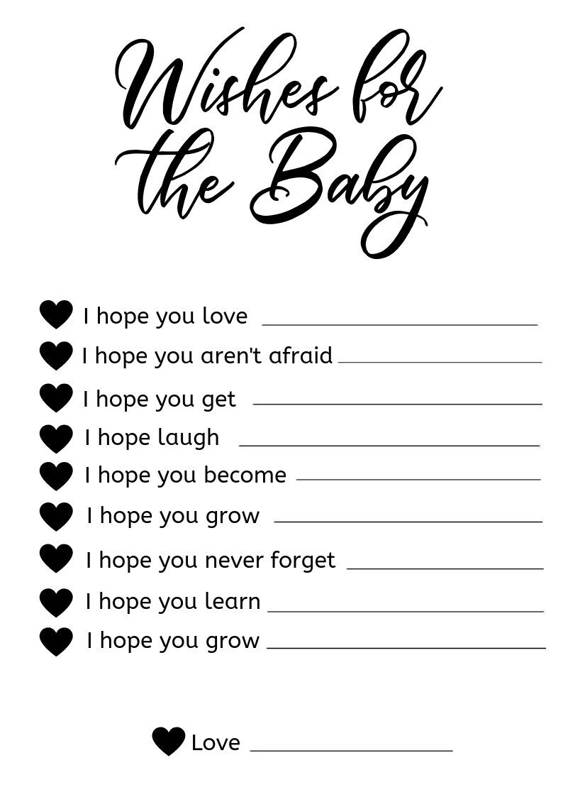 Wishes For Baby Baby Wishes I Hope You Printable Baby Etsy