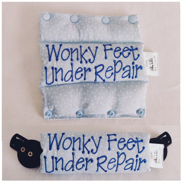 Ditsy stars on baby blue Boots and Bar Cover for Clubfoot Talipes.  Funky Snowboard. Ponseti BnB FREE PERSONALISATION