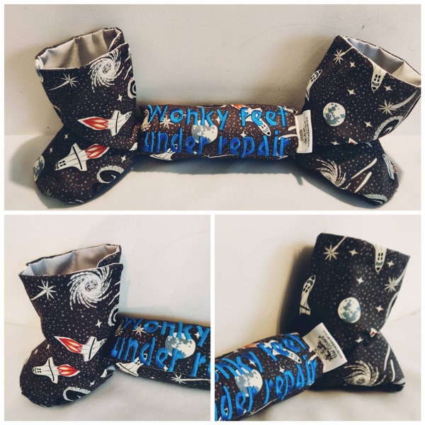 Matching Boot & Bar Covers for Clubfoot Talipes. Summer weight Booties for Funky Snowboard. Ponseti BnB. Various fabrics available