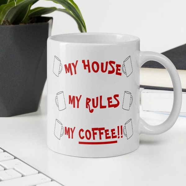 Knives Out Mug My House My Rules My Coffee Mug - Knives Out Movie Lover Gift, Knives Out Film House Warming Gift, Movie Replica Office Mug