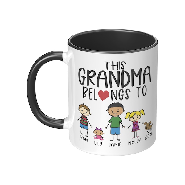 Personalized Grandma Mug This Grandma Belongs To Mug - Gift for Grandma Birthday, Grand Kids Names, Grandchildren Name Mug, Mothers Day Gift