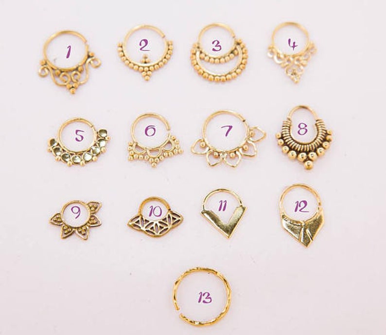 Brass Septum Rings pierced