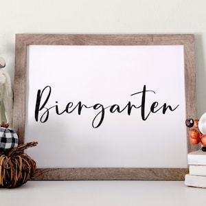 Biergarten Sign - Oktoberfest Printable Wall Art, Beer Garden Decor - Instant Digital Download