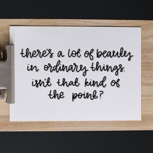 There&#39;s a Lot of Beauty in Ordinary Things Sign | The Office Pam Beesly Halpert Printable Quote | Instant Digital Download