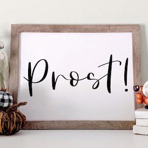 Prost Cheers Sign - Oktoberfest Printable for Fall Party Decor, German Beer Celebration Wall Art - Instant Digital Download