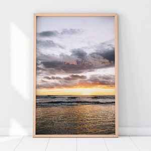Kauai Sunrise Printable - Tropical Hawaii Beach Photography Wall Art, Coastal Nature Decor - Instant Digital Download