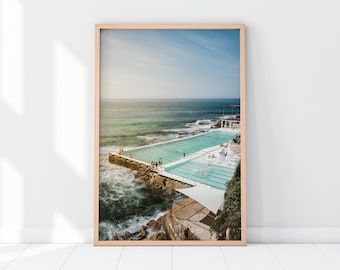 Bondi Icebergs Wall Art - Sydney Australia Ocean Pool Photography Print, Coastal Travel Decor - Instant Digital Download