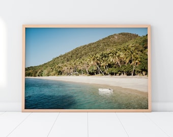 Tropical Island Palm Trees Beach Printable Wall Art | Fitzroy Island Sunset Ocean Nature Summer Photography Print | Instant Digital Download