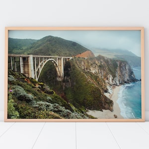 Bixby Bridge Printable - Big Sur California Coastal Photography, Highway 1 Ocean Landscape Wall Art - Instant Digital Download
