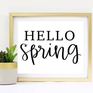 Hello Spring Sign | Spring Seasonal Sign Printable | Instant Digital Download