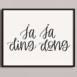 Ja Ja Ding Dong Sign | Fire Saga Eurovision Song Contest Movie Sign Printable Quote | Instant Digital Download