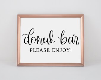 Donut Bar Dessert Sign | Wedding Reception Bridal Baby Shower Party Printable | Instant Digital Download