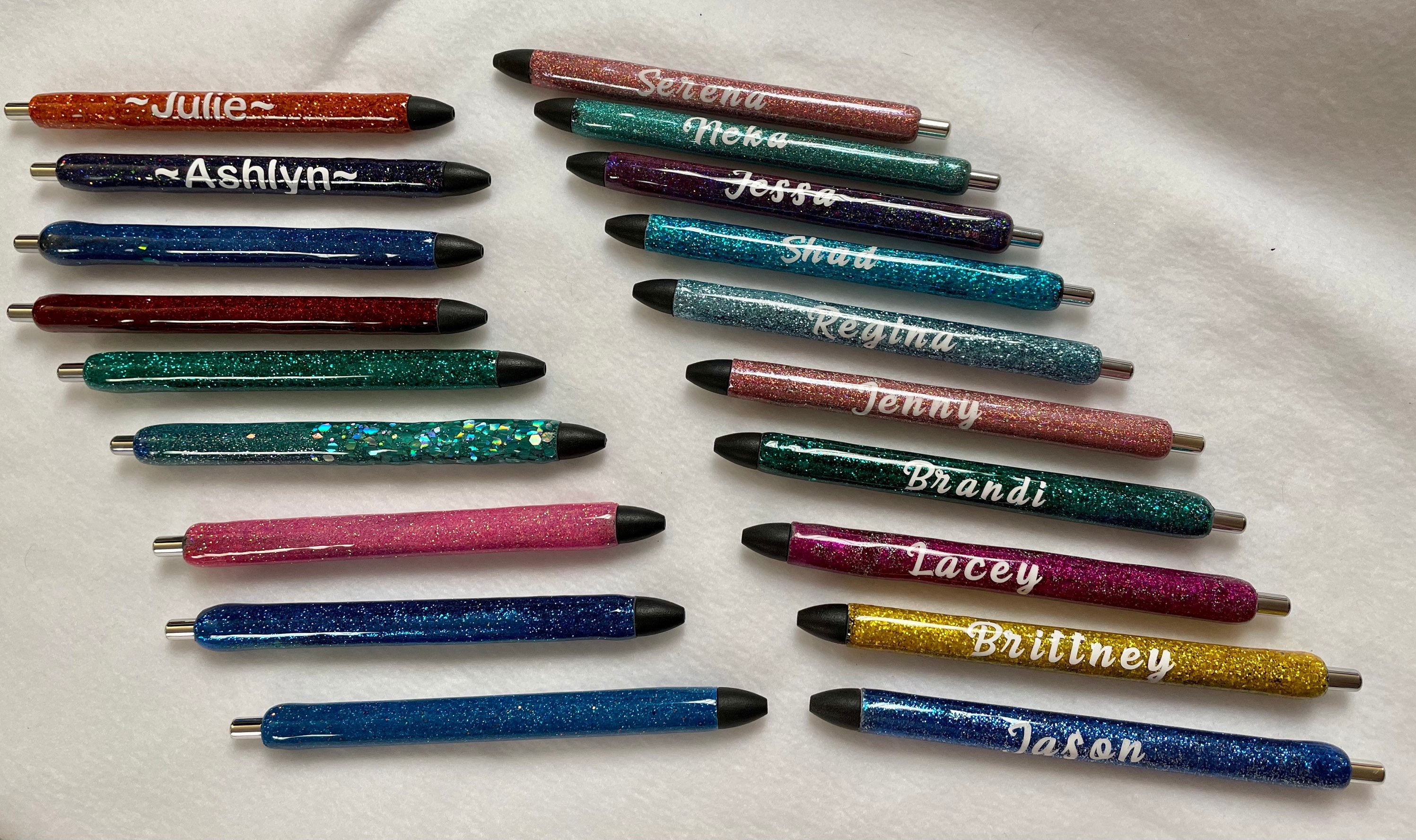 Personalized Glitter Epoxy pens Etsy