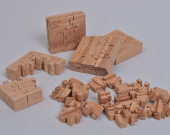 3D Hand-Cut 18-Piece Wooden Jigsaw Puzzle