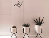 Ceramic Planter With a Modern Plant Stand, Succulent Planter, Ceramic Plant Pot, Minimalist Planter,Plant Holder,Succulent Pots,Mini Planter