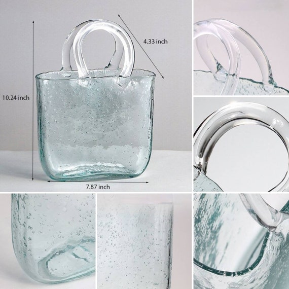 Gedeeltelijk Echt voetstuk Unieke glazen tas vaas tote bag vaas glazen tote bag vaas - Etsy Nederland