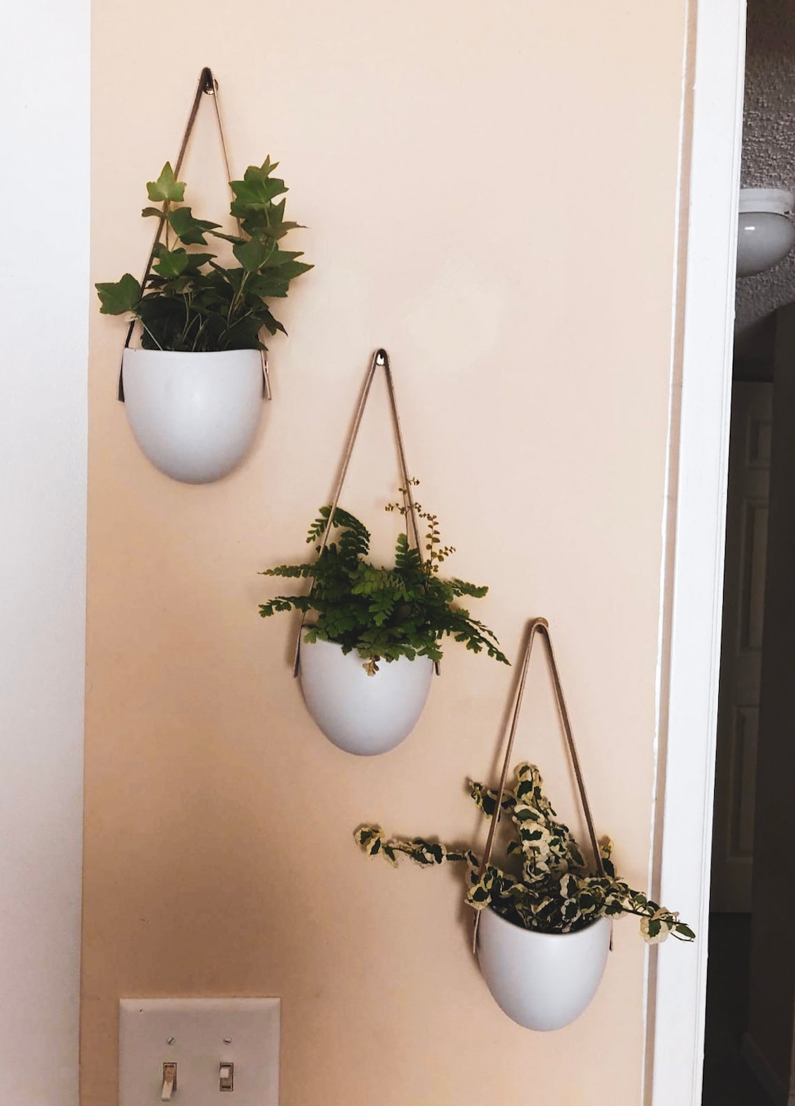 3 Ceramic Hanging Planter Indoor Set Wall Planter Indoor