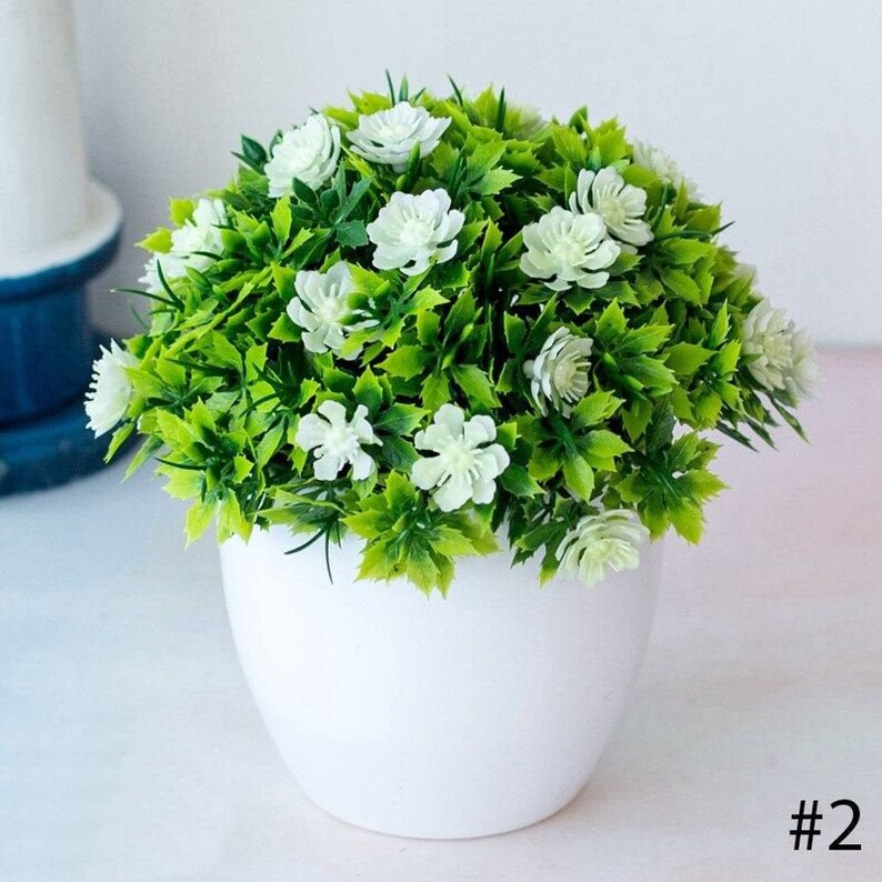 Faux Flowers in Pots Faux Plants Potted Fake Succulents Etsy