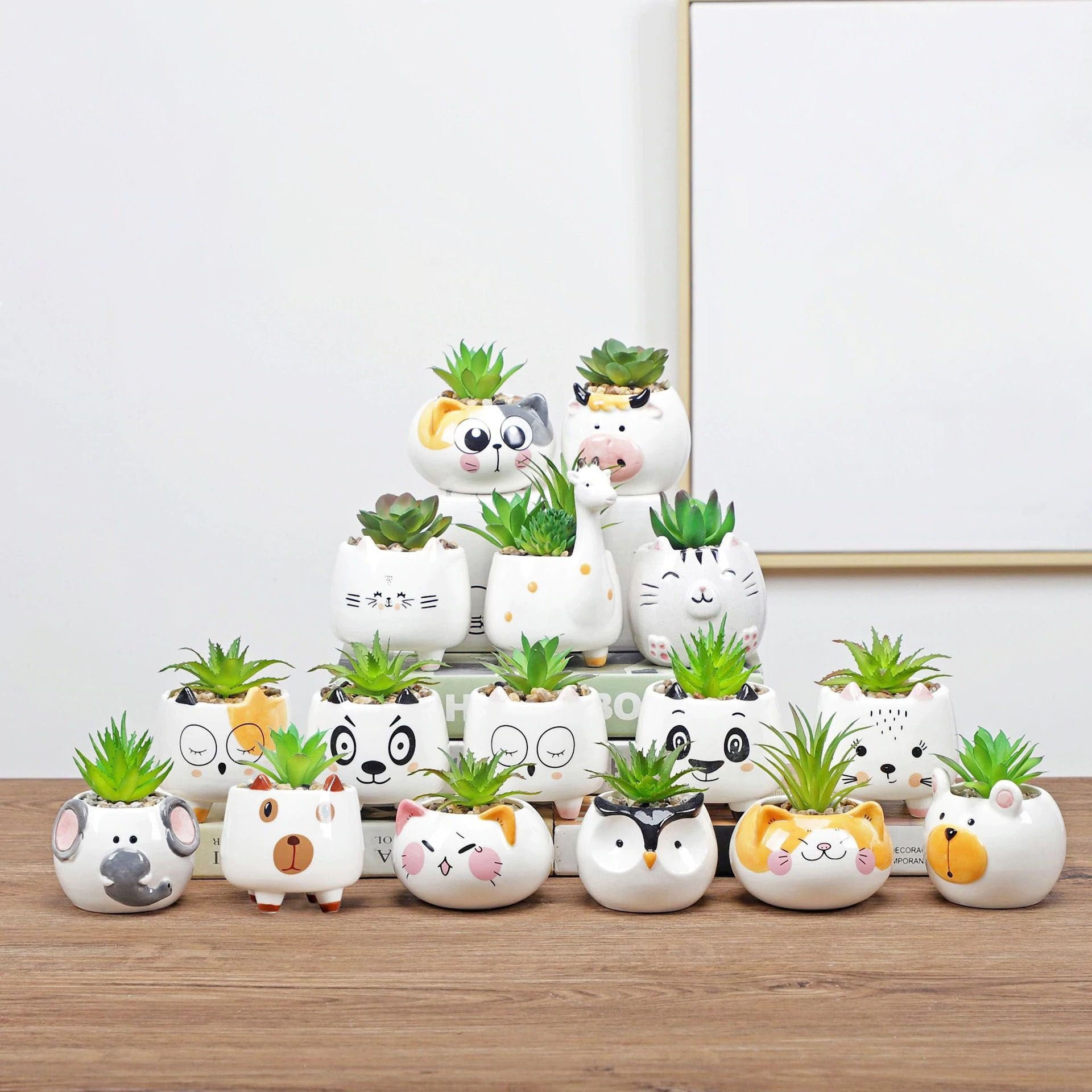 Adorable Animal Planter Ceramic Planter Dog Planter Cat Etsy