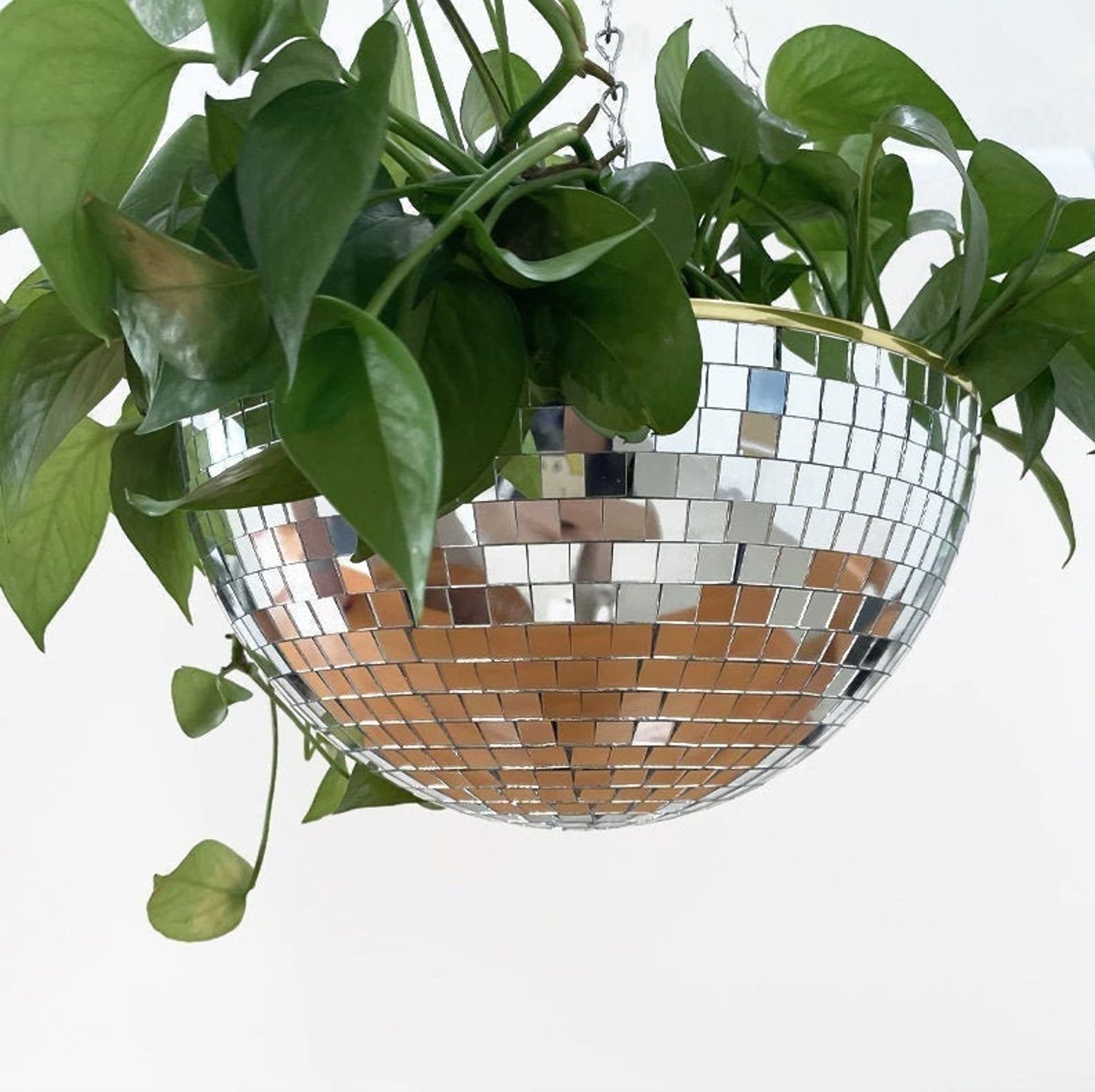 Disco Ball Planter Disco Planter Disco Party Hanging Etsy