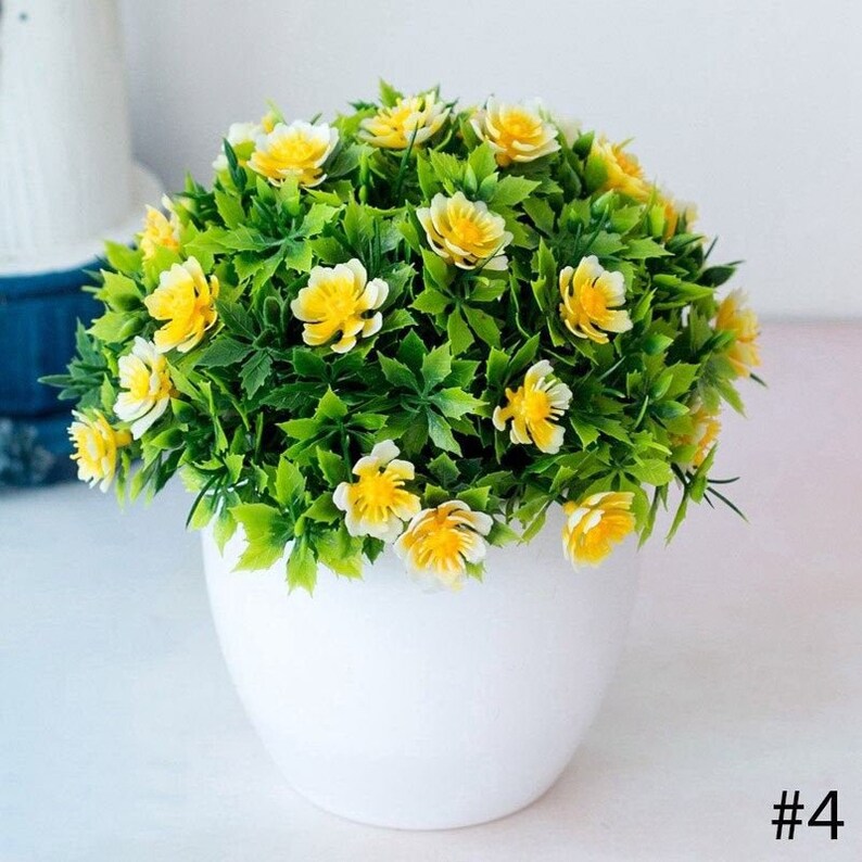 Faux Flowers in Pots Faux Plants Potted Fake Succulents Etsy