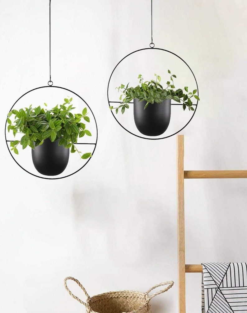 Metal Hanging Wall Planter Hanging Planter Indoor Hanging Etsy