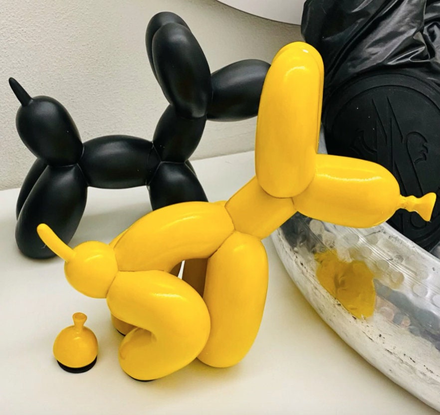 Air Balloon Dog Pooping Gift Idea Funny Dog Figurine Modern Etsy UK