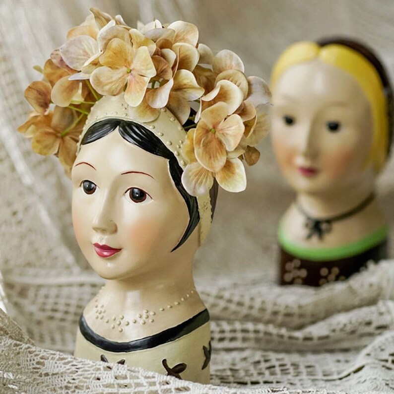 Vintage Doll Head Hanging Planter Wall Vase Head Planter Etsy Australia