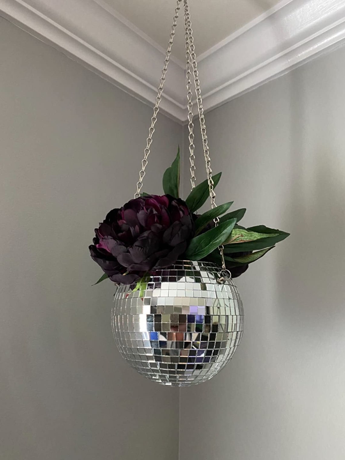 Disco Ball Planter Disco Planter Disco Party Hanging Etsy