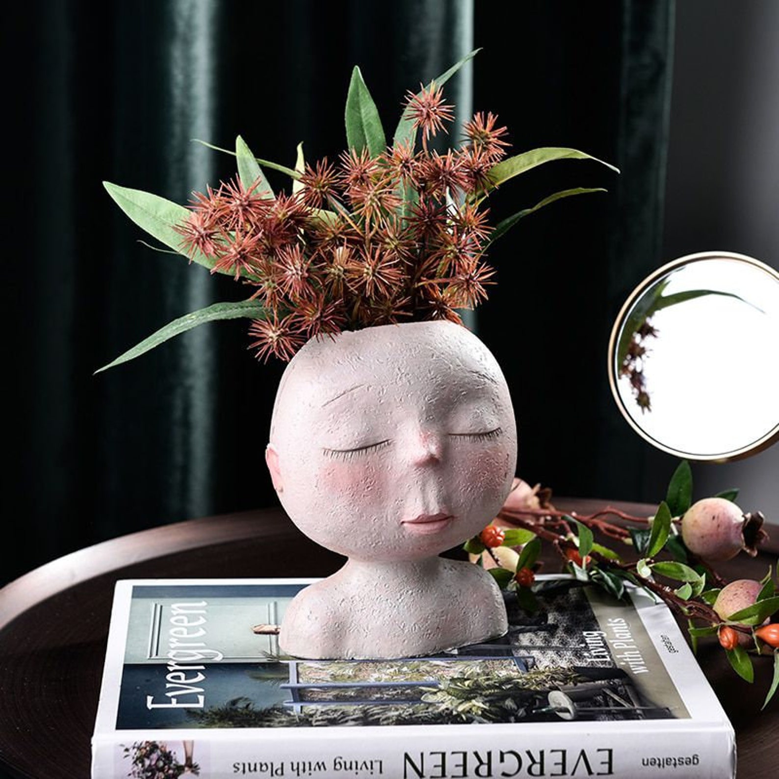 Girl Head Planter Face Planter Indoor Cache Pot de Fleur Etsy
