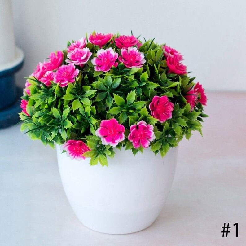 Faux Flowers in Pots Faux Plants Potted Fake Succulents Etsy