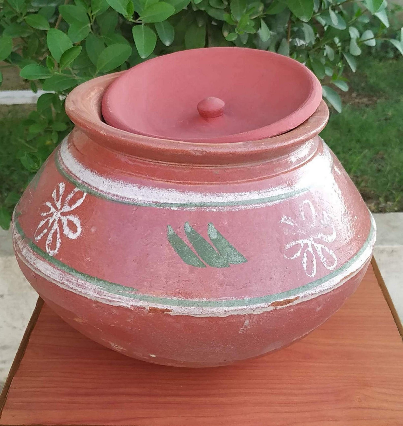 Handmade Terracotta Cooking Pot Clay Handi With Lid Hand Etsy