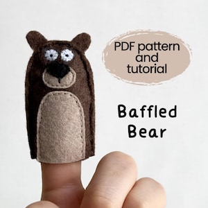 DIY vilten vingerpop pdf-naaipatroon en tutorial, geen naaimachine nodig, beginnersvriendelijk, direct downloaden, berenvilt dierenspeelgoed