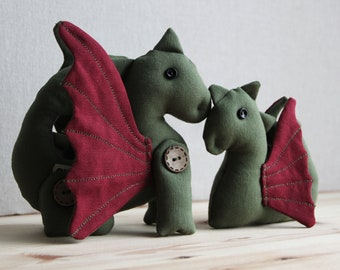 Mother and Baby Dragon Set, Kids' Room Decor, Stuffed Dragons, Gift for kids