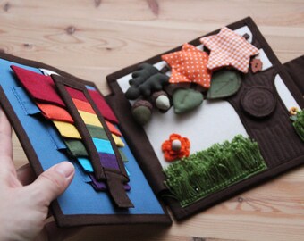 Nature Quiet Book, Sensory Activity Toy, Baby Toddler Gift, First Birthday Gift