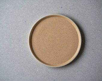 Stonware side plate, matte beige/orange