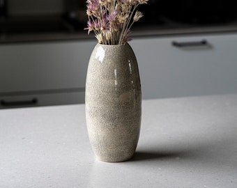 Ceramic tall crackle vase
